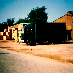 Oude foto van een vrachtauto uit het verleden